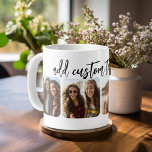 4 FotoCollage mit trendigem Bounce-Skript - weiß Kaffeetasse<br><div class="desc">Verwenden Sie quadratisch zugeschnittene Foto für beste Ergebnisse. Dieses 4 Foto moderne Gitter mit einer Collage und abgerundeten Ecken. Fügen Sie Ihre Lieblingsfotos zu diesem Film-Streifen für einen lustigen Speicherbewahrer hinzu. Ein künstlerischer Weg,  um Ihre besten Foto-Sharing-Bilder anzuzeigen.</div>