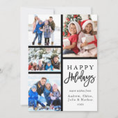 4 FotoCollage Moderne glückliche Ferien Feiertagskarte (Vorderseite)