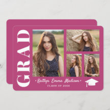 4 FotoCollage Modernes Drehbuch Rosa Grad