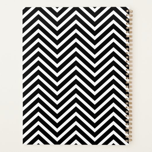 4 Fotocollage Optionaler Text — Schwarz bearbeiten Planer (Rückseite)