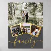 4 FotoCollage Personalisierte Familientypografie Foliendrucke (Vorderseite)