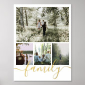 4 FotoCollage Personalisierte Familientypografie Foliendrucke (Vorderseite)