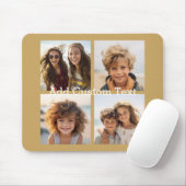 4 FotoCollage - Sie können den Hintergrund Gold än Mousepad (Mit Mouse)
