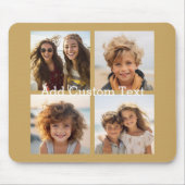 4 FotoCollage - Sie können den Hintergrund Gold än Mousepad (Vorne)