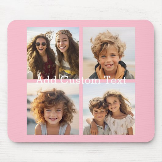 4 FotoCollage - Sie können den Hintergrund rosa än Mousepad (Vorne)