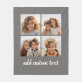 4 FotoCollage - Sie können die Farbe Grau ändern Fleecedecke (Vorderseite)