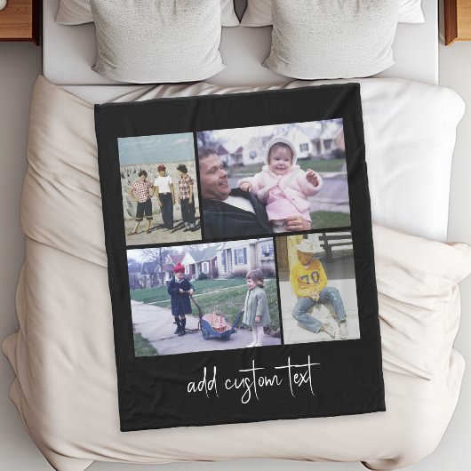 4 FotoCollage - Sie können die Hintergrundfarbe än Fleecedecke