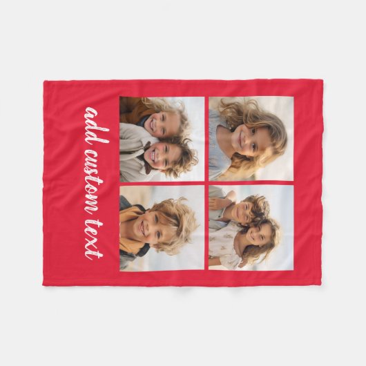 4 FotoCollage - Sie können die Hintergrundfarbe än Fleecedecke (Vorderseite (Horizontal))