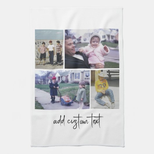 4 FotoCollage - Sie können die Hintergrundfarbe än Geschirrtuch (Vertikal)