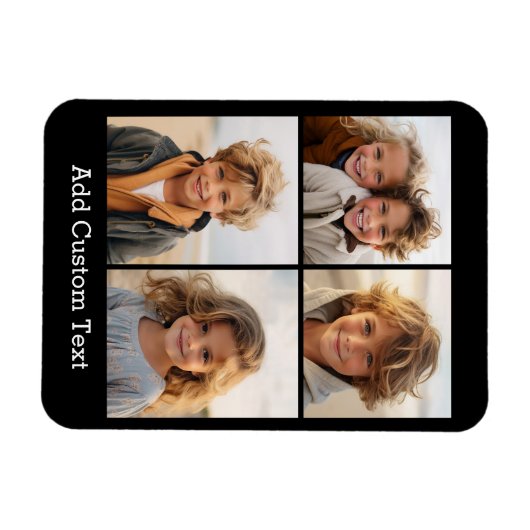 4 FotoCollage - Sie können die Hintergrundfarbe än Magnet (Horizontal)