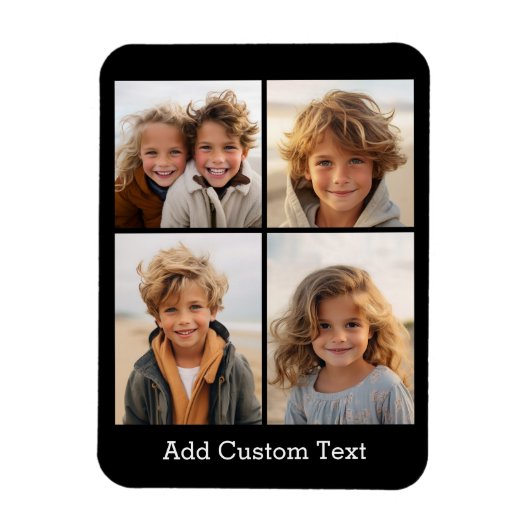 4 FotoCollage - Sie können die Hintergrundfarbe än Magnet (Vertikal)