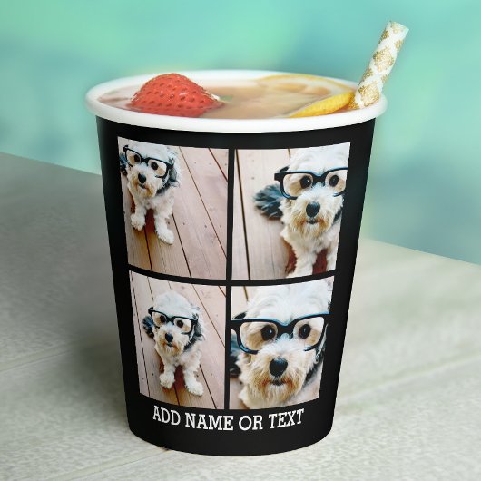 4 FotoCollage - Sie können die Hintergrundfarbe än Pappbecher