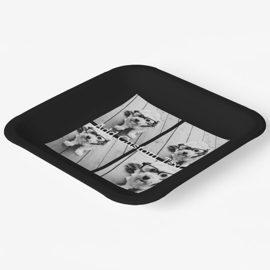 4 FotoCollage - Sie können die Hintergrundfarbe än Pappteller (Gewinkelt)