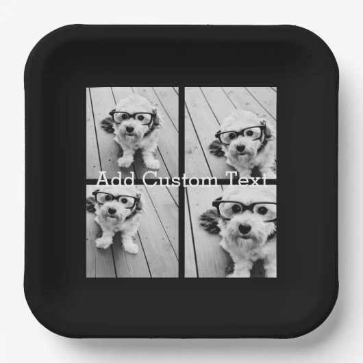 4 FotoCollage - Sie können die Hintergrundfarbe än Pappteller (Vorderseite)