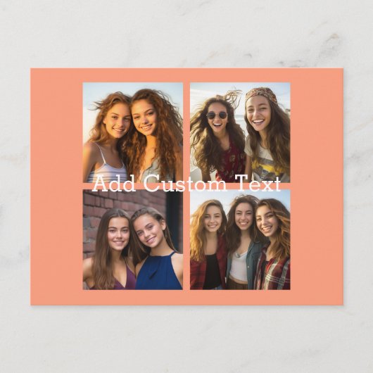 4 FotoCollage - Sie können die Hintergrundfarbe än Postkarte (Vorderseite)