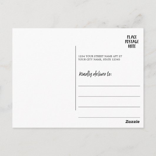 4 FotoCollage - Sie können die Hintergrundfarbe än Postkarte (Rückseite)