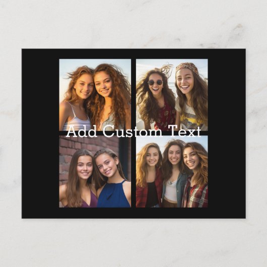 4 FotoCollage - Sie können die Hintergrundfarbe än Postkarte (Vorderseite)