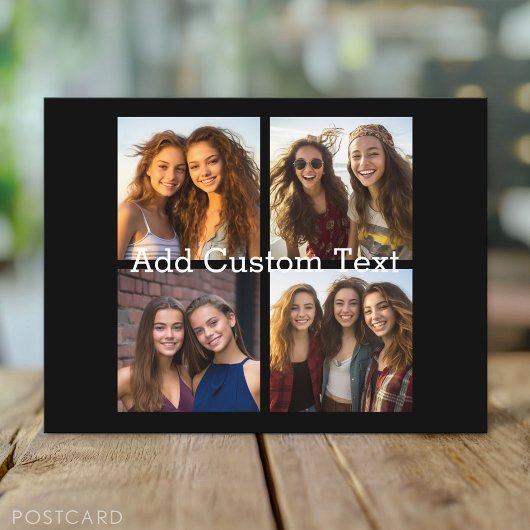 4 FotoCollage - Sie können die Hintergrundfarbe än Postkarte