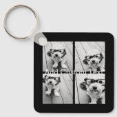 4 FotoCollage - Sie können die Hintergrundfarbe än Schlüsselanhänger (Vorderseite)