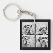 4 FotoCollage - Sie können die Hintergrundfarbe än Schlüsselanhänger (Vorderseite)