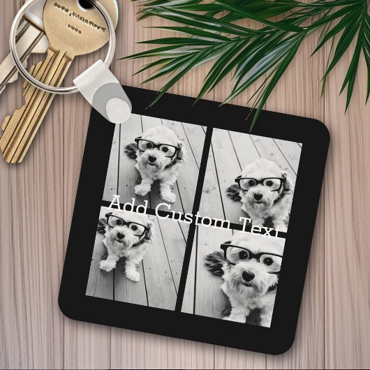 4 FotoCollage - Sie können die Hintergrundfarbe än Schlüsselanhänger