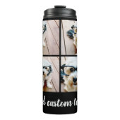 4 FotoCollage - Sie können die Hintergrundfarbe än Thermosbecher (Vorderseite)