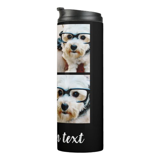 4 FotoCollage - Sie können die Hintergrundfarbe än Thermosbecher (Nach rechts gedreht)