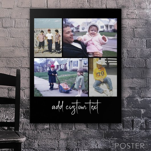 4 FotoCollage - Sie können die schwarze Farbe ände Poster