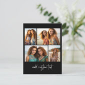 4 FotoCollage - Sie können die schwarze Farbe ände Postkarte (Stehend Vorderseite)