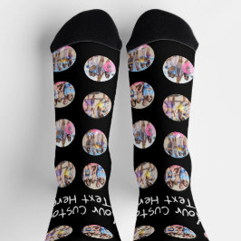 4 FotoCollage und Personalisierter Text Socken