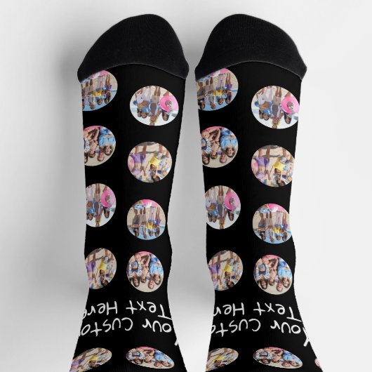 4 FotoCollage und Personalisierter Text Socken (Oben)