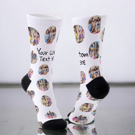 4 FotoCollage und Personalisierter Text Socken