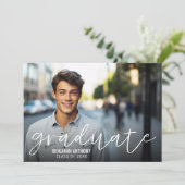 4 FotoCollage - Volle Pic Mod Graduation Party Einladung (Stehend Vorderseite)