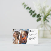 4 Fotografien Moderner eleganter Hochzeitsfotograf Visitenkarte (Stehend Vorderseite)