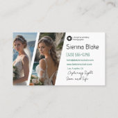 4 Fotografien Moderner eleganter Hochzeitsfotograf Visitenkarte (Rückseite)