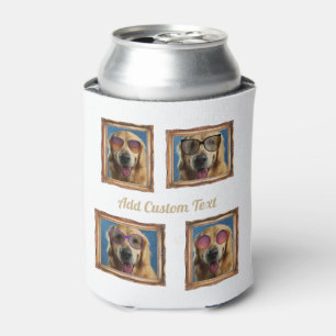 4 Fotoklebstoff Vintage Rahmen Hunde Haustiere Fam Dosenkühler