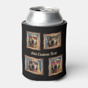 4 Fotoklebstoff Vintage Rahmen Hunde Haustiere Fam Dosenkühler