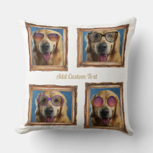 4 Fotoklebstoff Vintage Rahmen Hunde Haustiere Fam Kissen