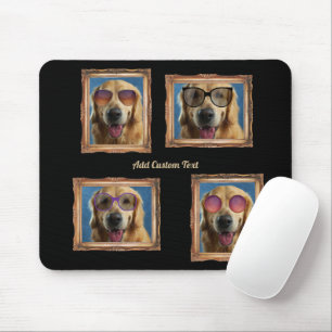4 Fotoklebstoff Vintage Rahmen Hunde Haustiere Fam Mousepad