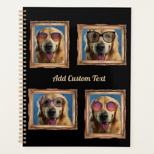 4 Fotoklebstoff Vintage Rahmen Hunde Haustiere Fam Planer (Vorderseite)