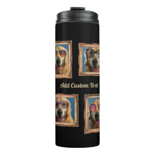 4 Fotoklebstoff Vintage Rahmen Hunde Haustiere Fam Thermosbecher