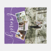 4 Fotokollagenfamilie Personalisiert Fleecedecke (Vorderseite (Horizontal))