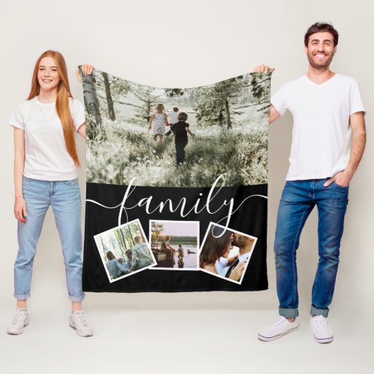 4 Fotokollagenfamilie Personalisiert Fleecedecke (Beispiel)