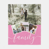 4 Fotokollagenfamilie Personalisiert Fleecedecke (Vorderseite)