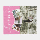 4 Fotokollagenfamilie Personalisiert Fleecedecke (Vorderseite (Horizontal))