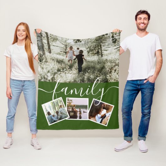 4 Fotokollagenfamilie Personalisiert Fleecedecke (Beispiel)