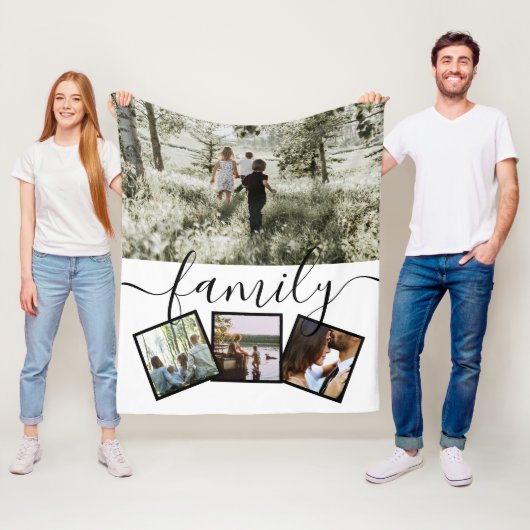 4 Fotokollagenfamilie Personalisiert Fleecedecke (Beispiel)