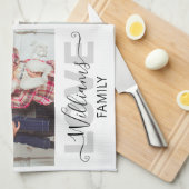 4 Fotokollagenfamilie Personalisiert Geschirrtuch (Viertel Falte)