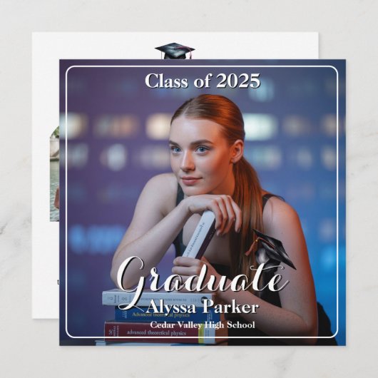 4 Fotos Ankündigung des Abschlusses (Vorne/Hinten)