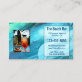 4 Fotos Artistic Türkise Beach Bar Portfolio Visitenkarte (Rückseite)